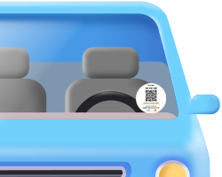 2. 상품 부착: 차량 앞유리에 QR 카드 부착